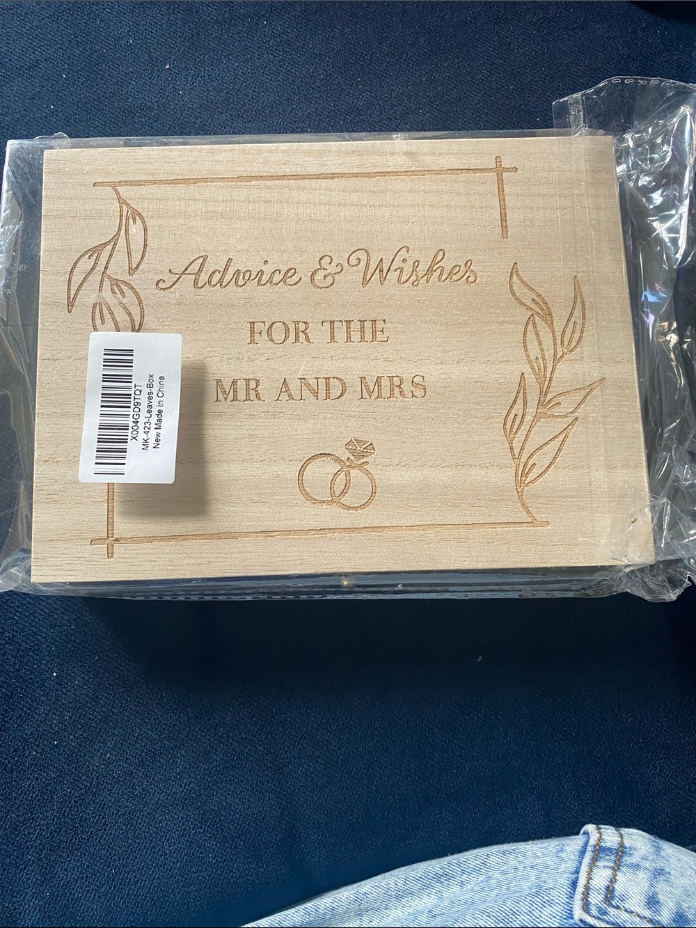 Wooden 'Advice & Wishes for the Mr and Mrs' Box - Natural